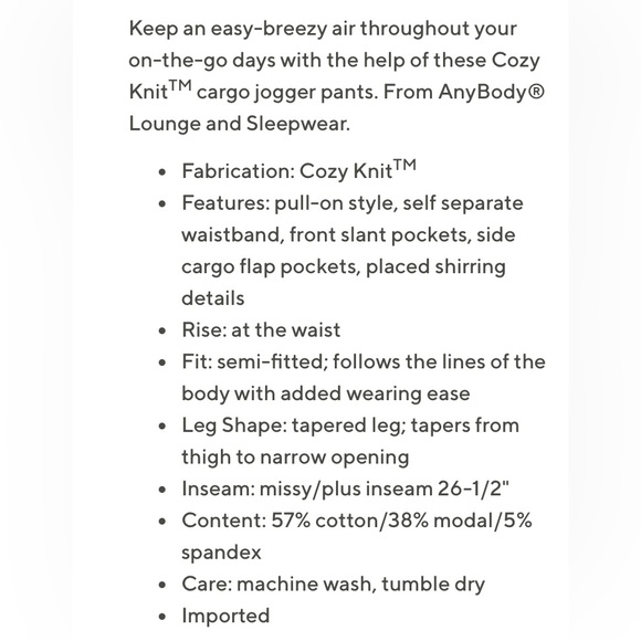 Anybody Cozy Knit Cargo Jogger Pants - Picture 2 of 11